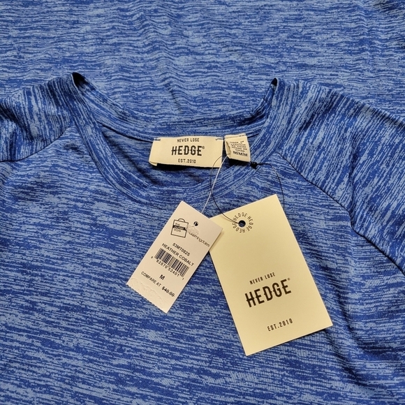 Hedge Knit Tshirt Men's.  Size Medium.  New With Tags $40. Heather Cobalt - Picture 2 of 2